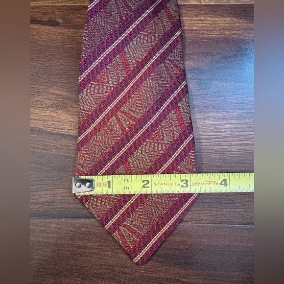 MISSONI Cravatte 100% Silk Red Striped Jacquard Repp Tie Made In Italy - Picture 9 of 10